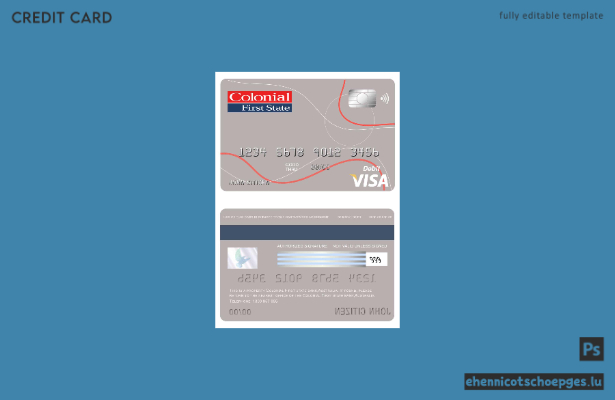 Beispielvorschau der Visa-Karte der Colonial First State Bank aus Australien